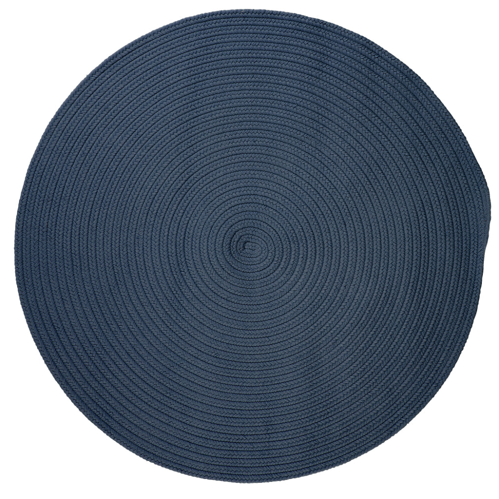 Colonial Mills Boca Raton Lake Blue Handmade Round Area Rug - Vibrant Stain and Fade Resistant Braided Indoor / Outdoor Rug