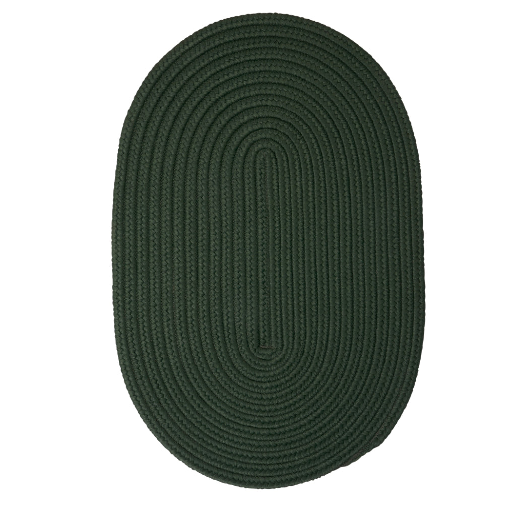 Colonial Mills Boca Raton Dark Green Handmade Oval Area Rug - Vibrant Stain and Fade Resistant Braided Indoor / Outdoor Rug