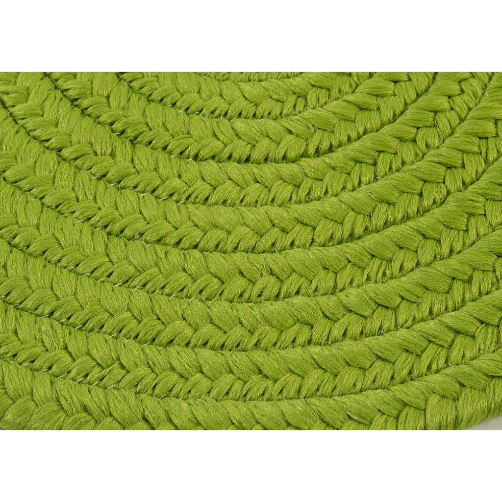 Colonial Mills Boca Raton Bright Green Handmade Oval Area Rug - Vibrant Stain and Fade Resistant Braided Indoor / Outdoor Rug