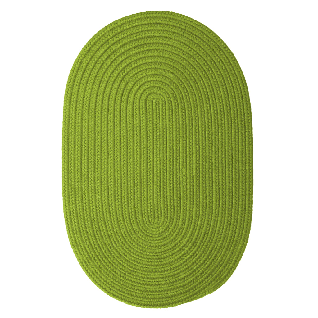 Colonial Mills Boca Raton Bright Green Handmade Oval Area Rug - Vibrant Stain and Fade Resistant Braided Indoor / Outdoor Rug