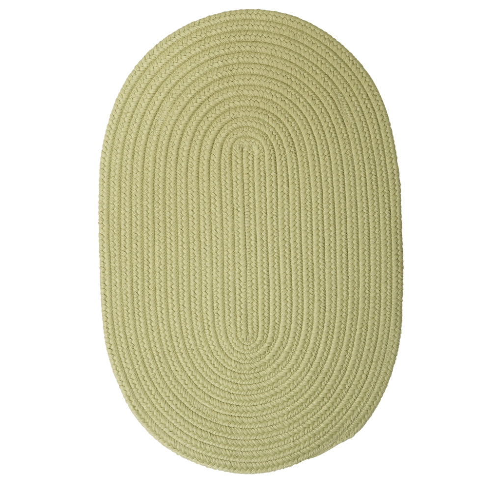 Colonial Mills Boca Raton Celery Handmade Oval Area Rug - Trendy Stain and Fade Resistant Braided Indoor / Outdoor Rug