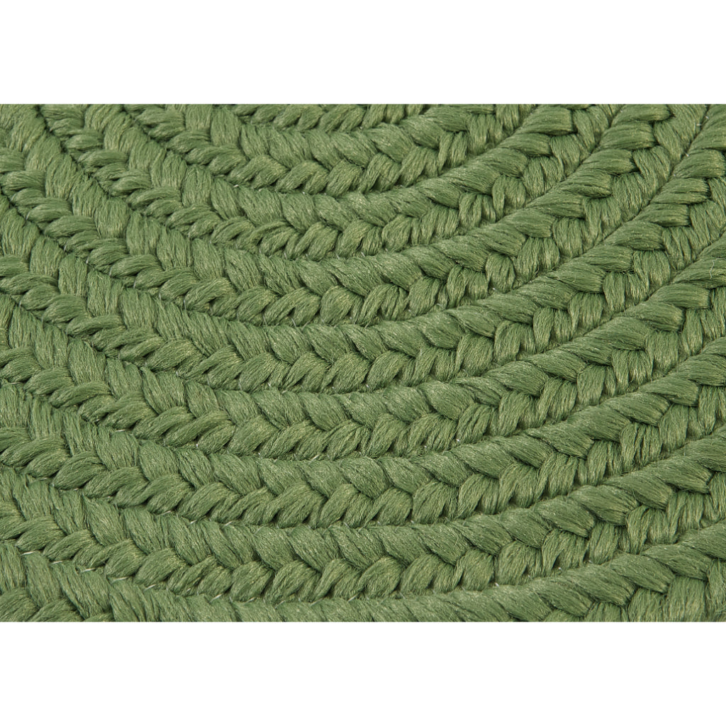 Colonial Mills Boca Raton Moss Green Handmade Oval Runner - Trendy Stain and Fade Resistant Braided Indoor / Outdoor Rug
