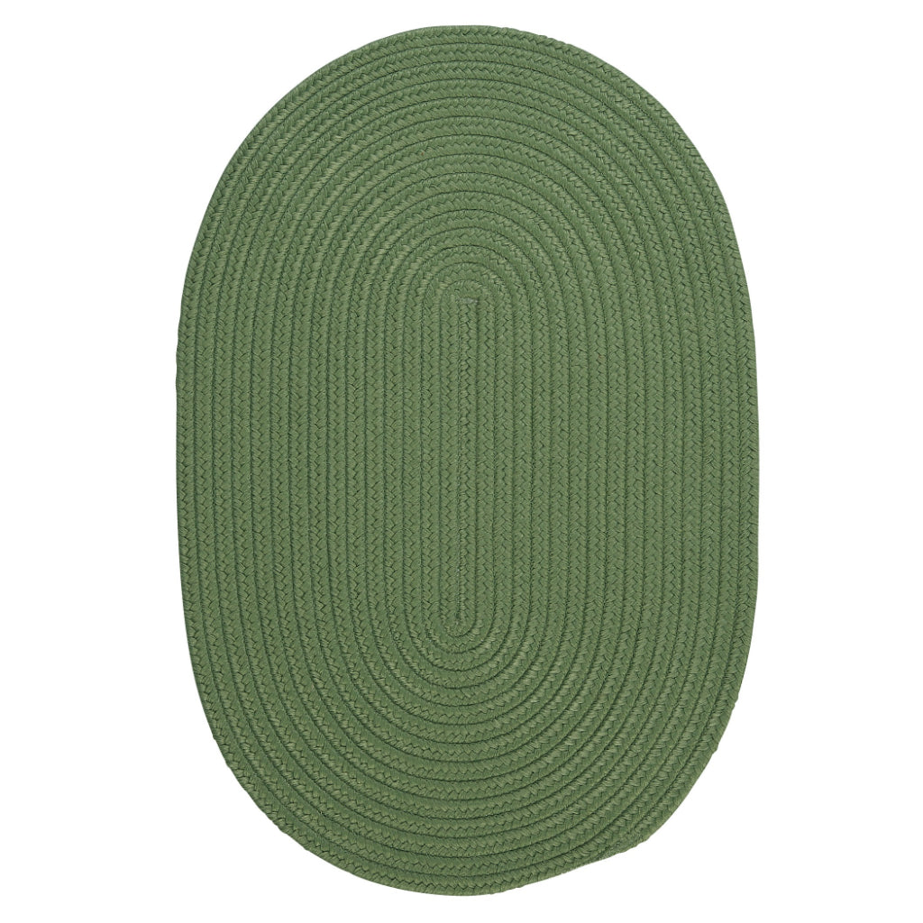 Colonial Mills Boca Raton Moss Green Handmade Oval Area Rug - Elegant Stain and Fade Resistant Braided Indoor / Outdoor Rug