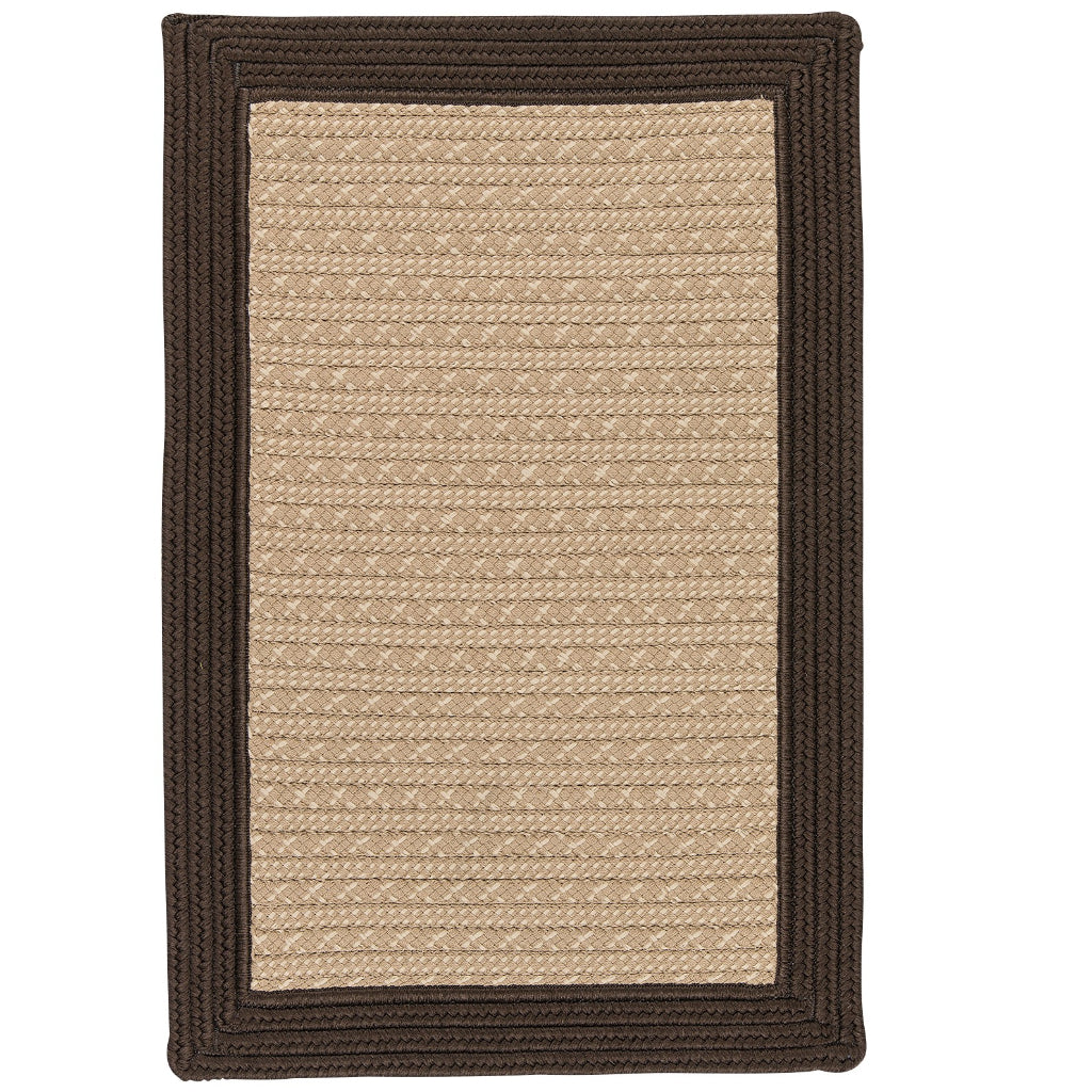 Colonial Mills Bayswater Beige Indoor / Outdoor Handmade Area Rug - Elegant All-Weather Rectangle Rug with Brown Border