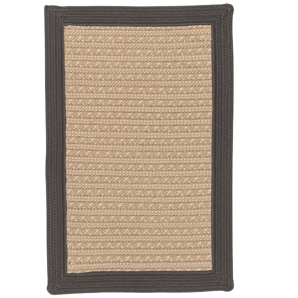 Colonial Mills Bayswater Beige Indoor / Outdoor Handmade Area Rug - Elegant All-Weather Rectangle Rug with Gray Border