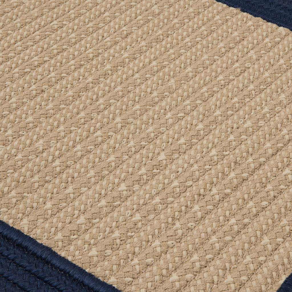 Colonial Mills Bayswater Beige Indoor / Outdoor Handmade Area Rug - Durable All-Weather Rectangle Rug with Blue Border