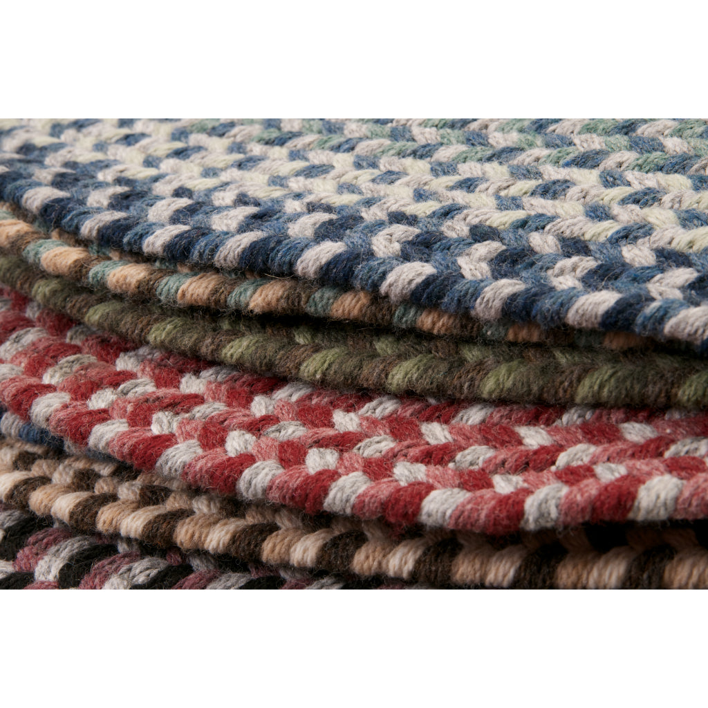 Colonial Mills Boston Common Multicolor Indoor Round Area Rug - Elegant Handmade Wool Blend Rug with Winter Blue Accent