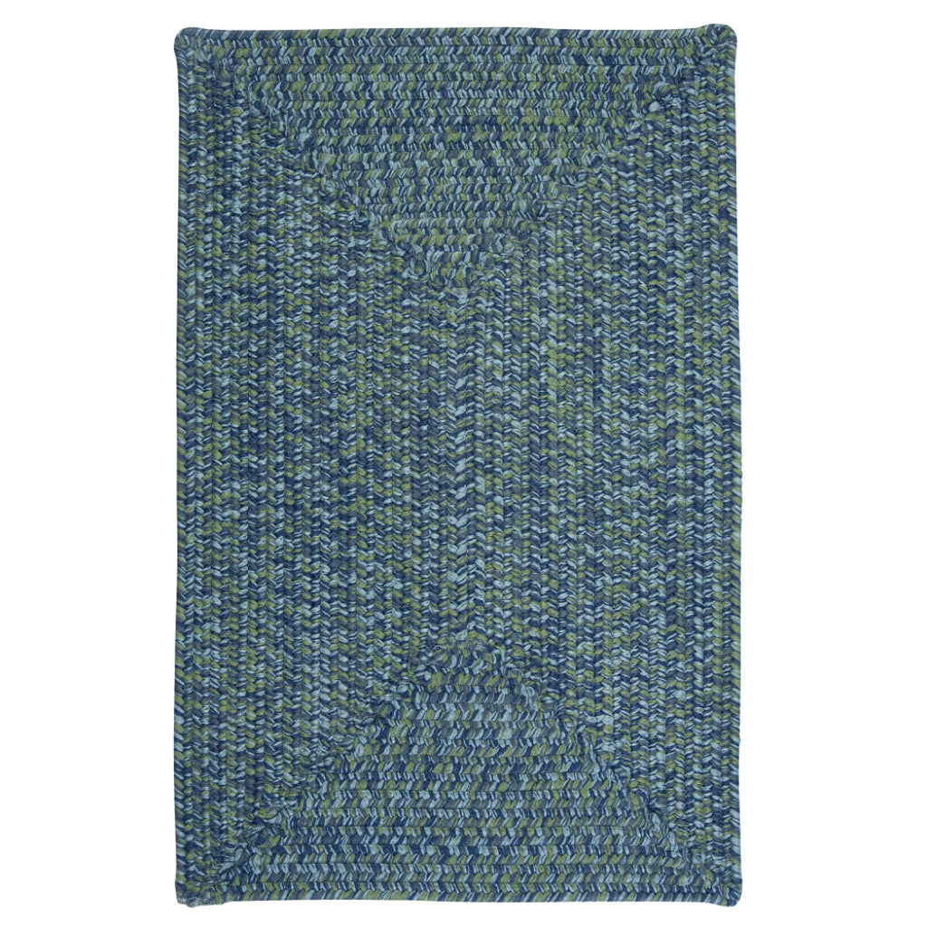 Colonial Mills Catalina Two-Color Rectangle Indoor / Outdoor Area Rug - Stain &amp; Fade Resistant Reversible Rug with Blue &amp; Green Accent