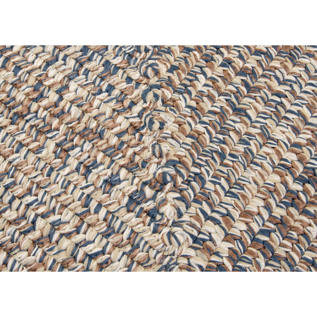 Colonial Mills Corsica Multicolor Indoor / Outdoor Square Area Rug - Stain &amp; Fade Resistant Rug with Blue &amp; Brown Braided Design