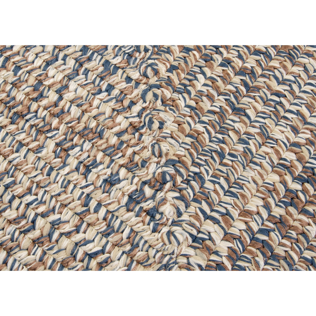 Colonial Mills Corsica Multicolor Indoor / Outdoor Rectangle Runner - Stain &amp; Fade Resistant Runner with Blue &amp; Brown Braided Design