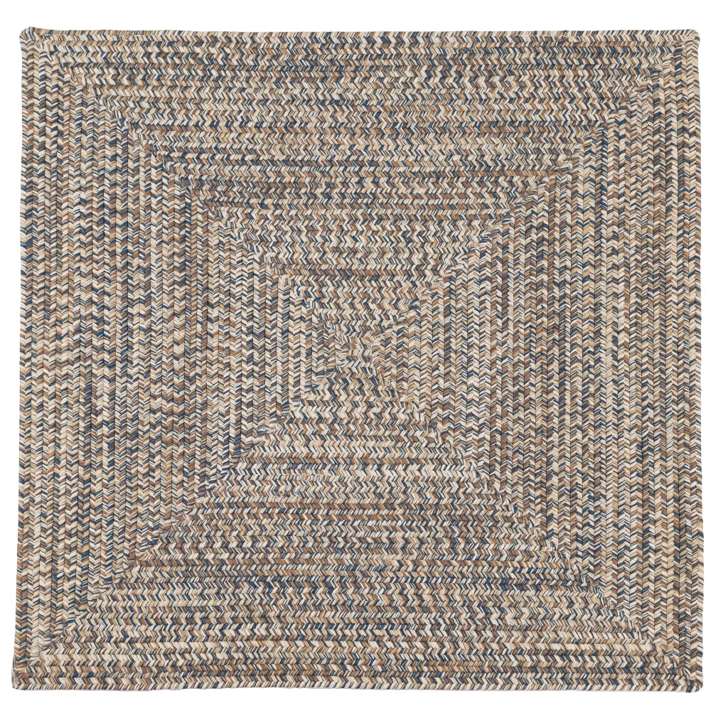 Colonial Mills Corsica Multicolor Indoor / Outdoor Square Area Rug - Stain &amp; Fade Resistant Rug with Blue &amp; Brown Braided Design