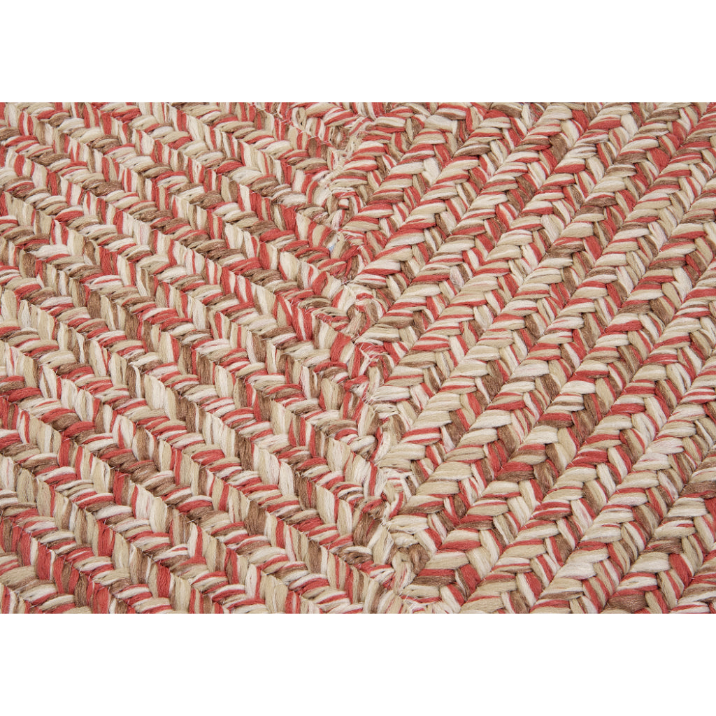 Colonial Mills Corsica Multicolor Indoor / Outdoor Square Area Rug - Stain &amp; Fade Resistant Rug with Brown &amp; Red Braided Design