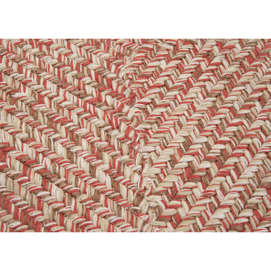 Colonial Mills Corsica Multicolor Indoor / Outdoor Rectangle Area Rug - Stain &amp; Fade Resistant Rug with Brown &amp; Red Braided Design