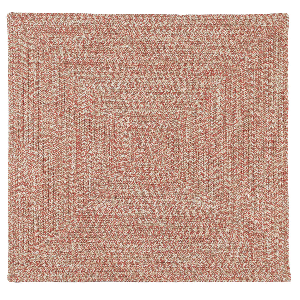 Colonial Mills Corsica Multicolor Indoor / Outdoor Square Area Rug - Stain &amp; Fade Resistant Rug with Brown &amp; Red Braided Design