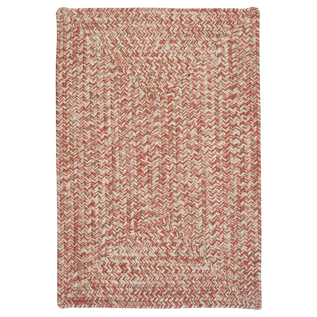 Colonial Mills Corsica Multicolor Indoor / Outdoor Rectangle Area Rug - Stain &amp; Fade Resistant Rug with Brown &amp; Red Braided Design
