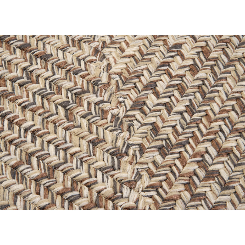 Colonial Mills Corsica Two-Color Indoor / Outdoor Rectangle Area Rug - Stain &amp; Fade Resistant Rug with Brown &amp; Gray Braided Design