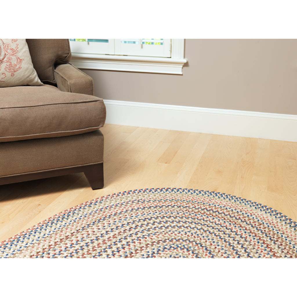 Colonial Mills Cedar Cove Multicolor Indoor Handmade Oval Runner - Trendy Reversible Rug with Light Blue Accent