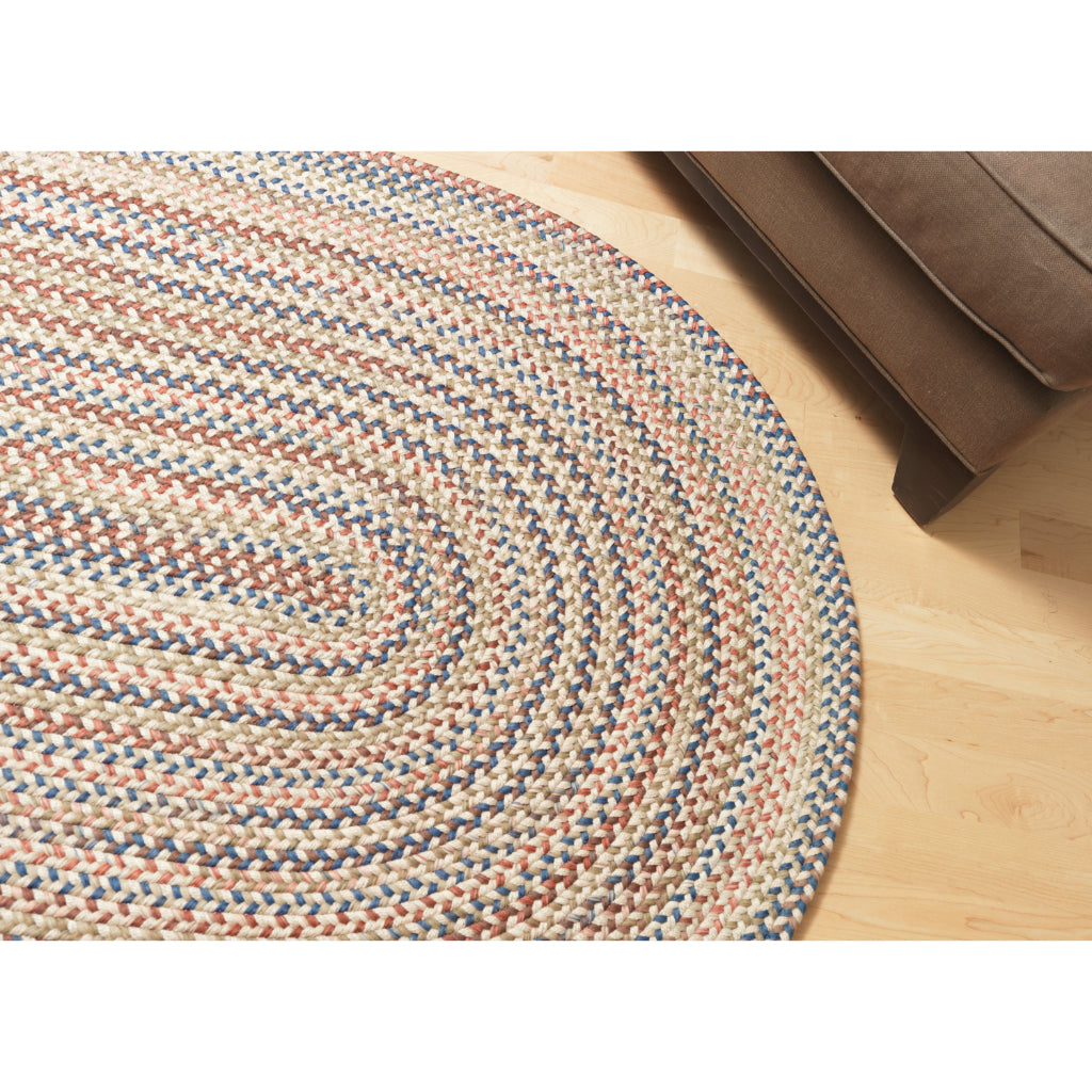 Colonial Mills Cedar Cove Multicolor Indoor Handmade Oval Runner - Trendy Reversible Rug with Light Blue Accent