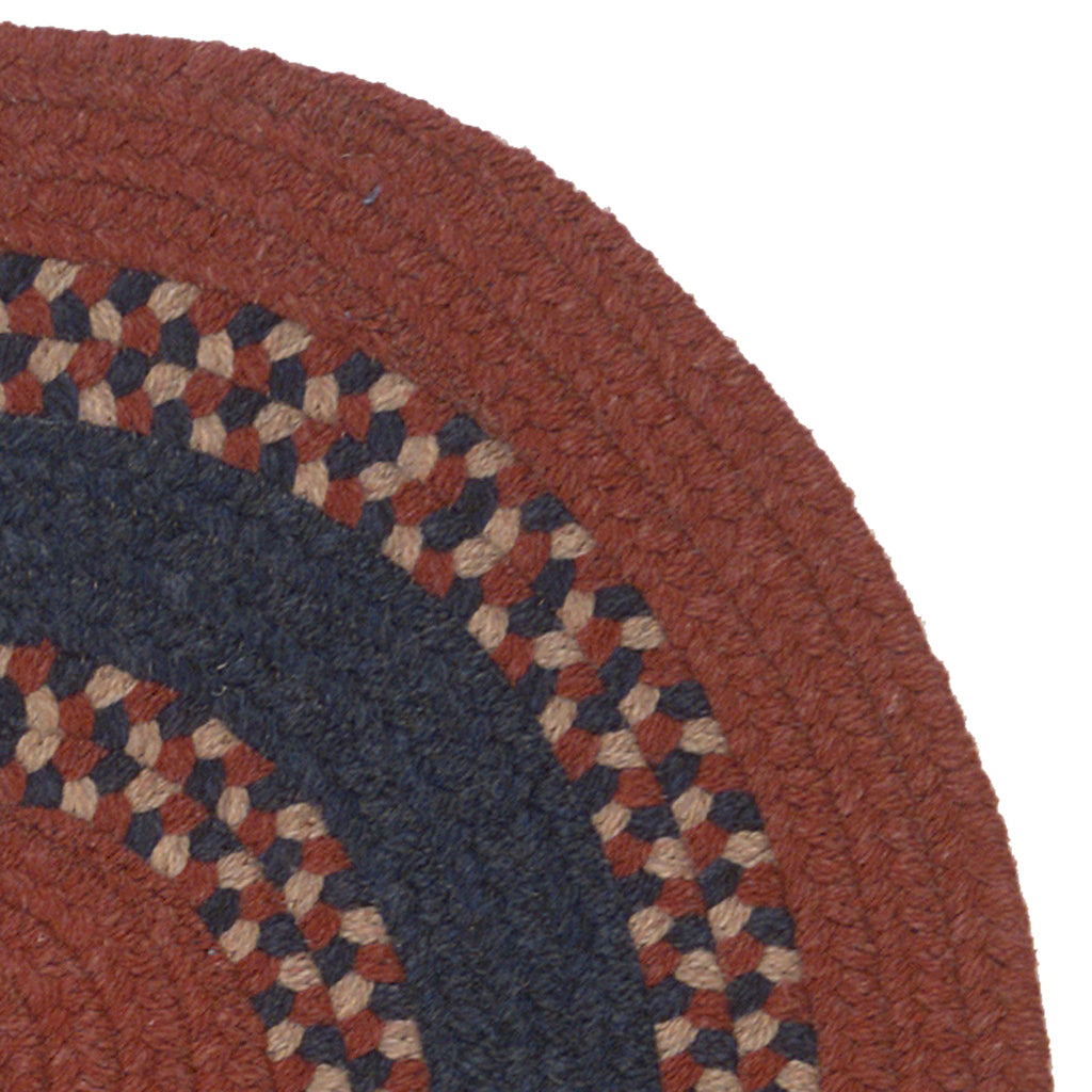 Colonial Mills Corsair Banded Oval Multicolor Indoor Reversible Runner - Vibrant Braided Rug with Red Accent