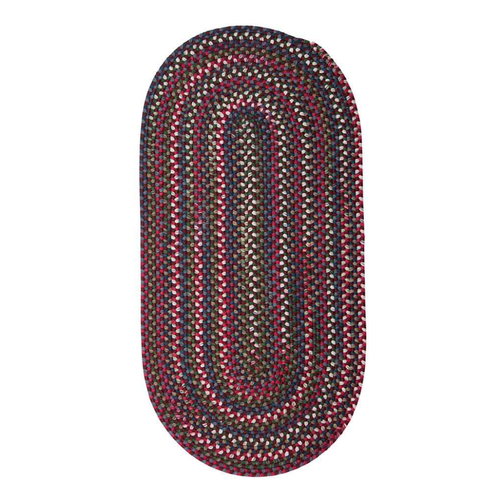 Colonial Mills Chestnut Knoll Amber Rose Indoor Oval Runner - Stylish Handmade Reversible Runner with Multicolor Braided Design