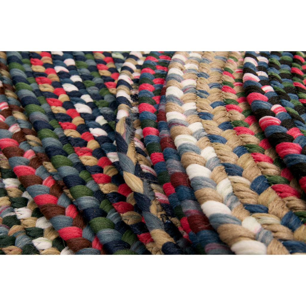 Colonial Mills Chestnut Knoll Black Satin Indoor Oval Runner - Elegant Handmade Reversible Runner with Multicolor Braided Design