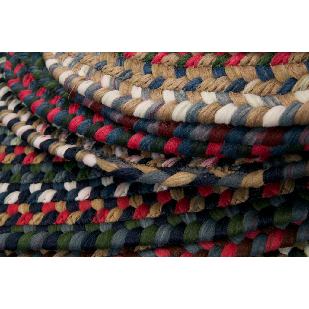 Colonial Mills Chestnut Knoll Black Satin Indoor Oval Runner - Elegant Handmade Reversible Runner with Multicolor Braided Design