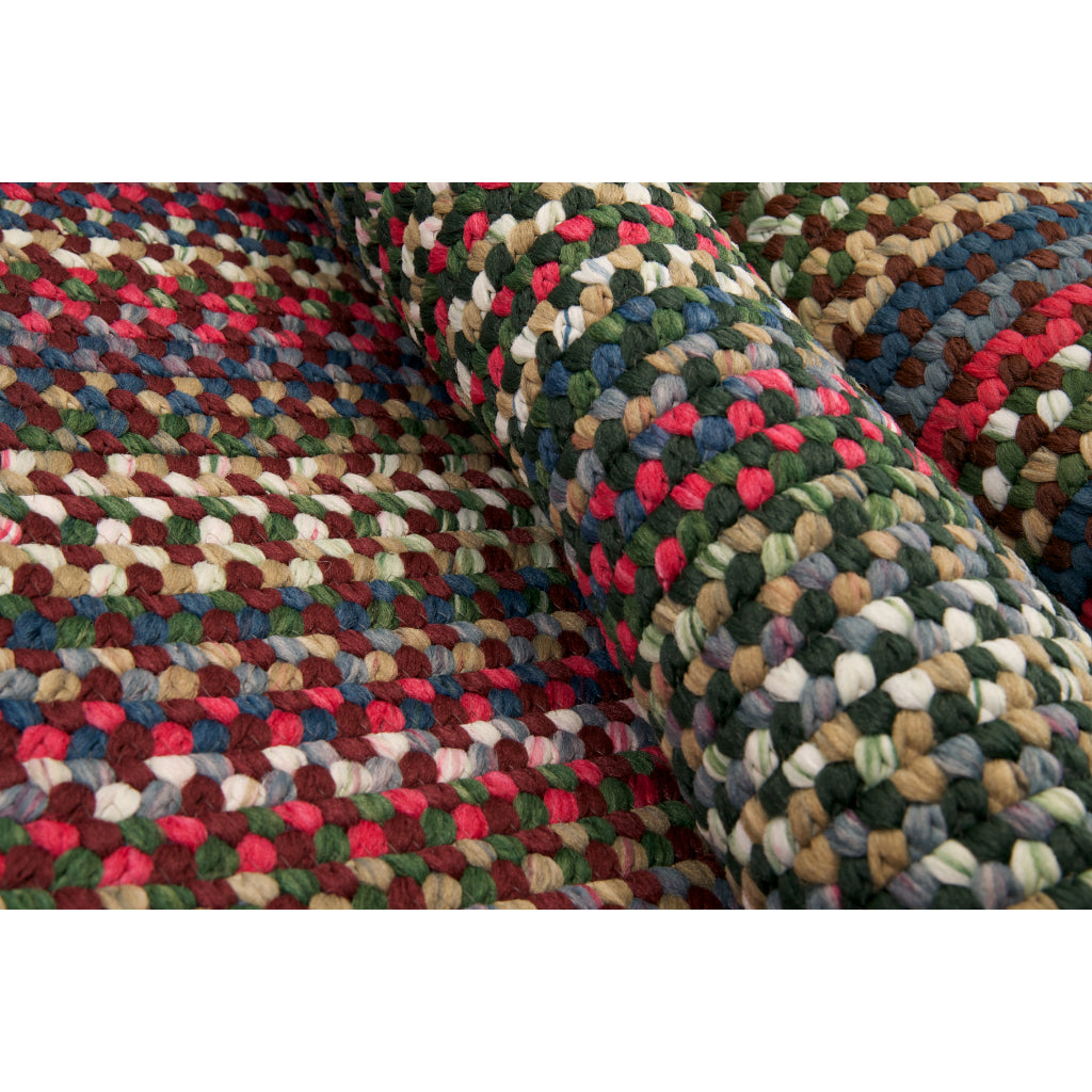 Colonial Mills Chestnut Knoll Saddle Brown Indoor Oval Stair Tread - Cozy Handmade Reversible Stair Tread with Multicolor Braided Design