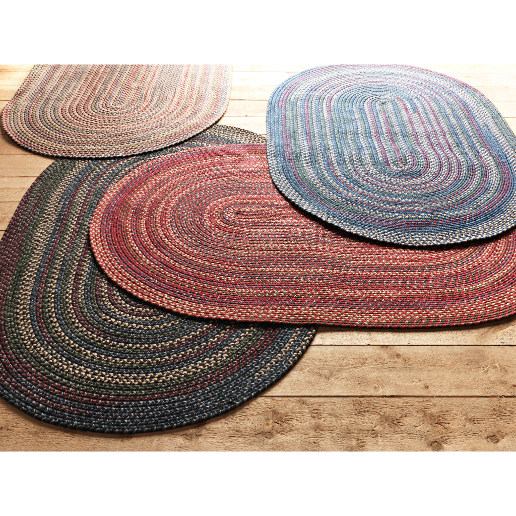 Colonial Mills Midnight Burnt Brick Oval Indoor Handmade Area Rug - Comfortable &amp; Reversible Braided Rug