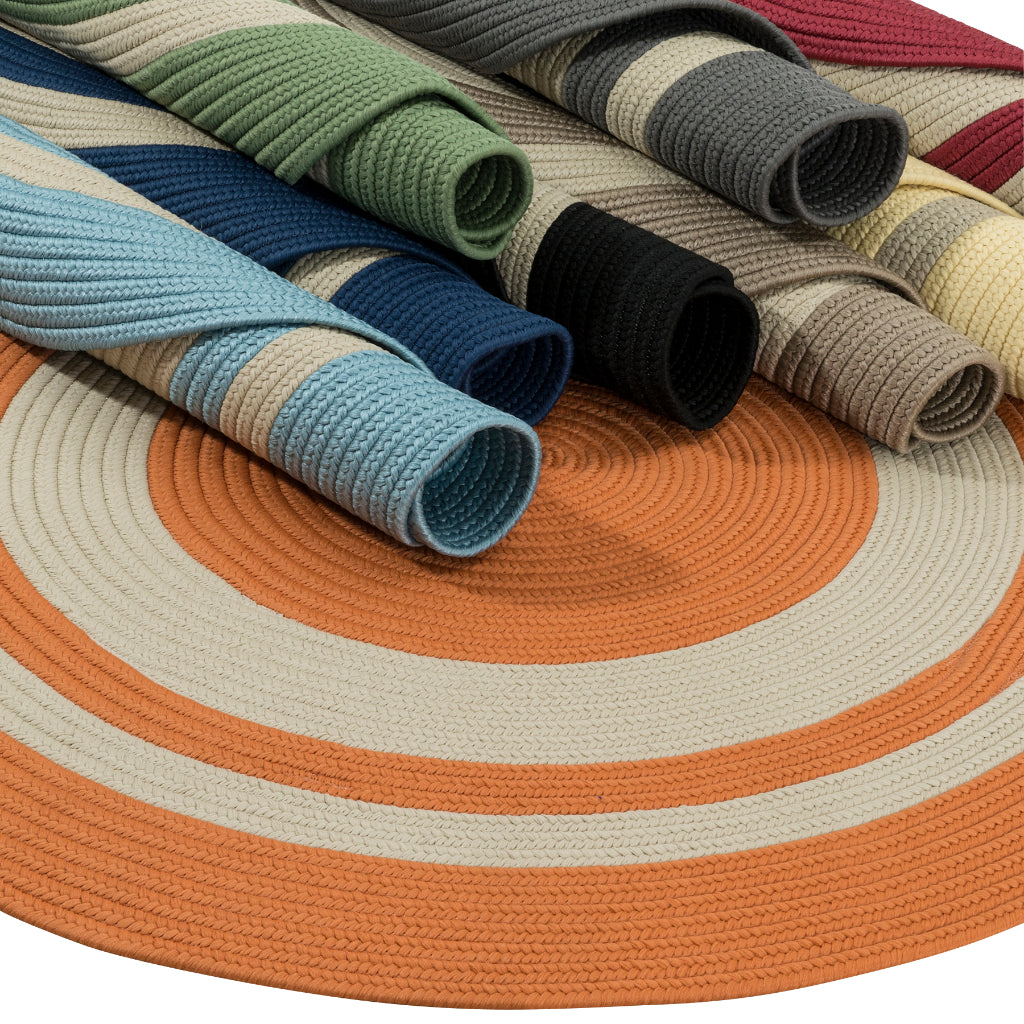 Colonial Mills Coronado Round Rust Indoor / Outdoor Reversible Area Rug - Vibrant Stain &amp; Fade Resistant Handmade Rug