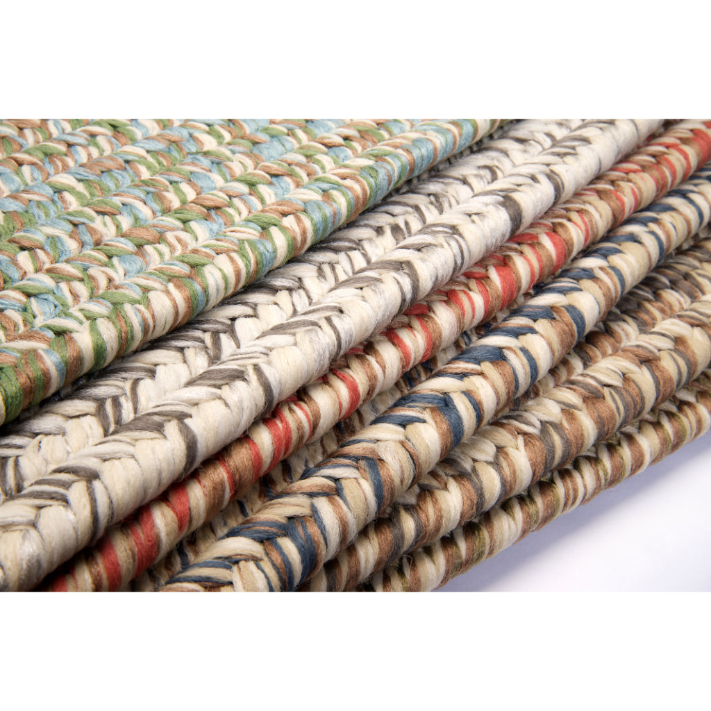 Colonial Mills Corsica Multicolor Indoor / Outdoor Square Area Rug - Stain &amp; Fade Resistant Rug with Brown &amp; Red Braided Design