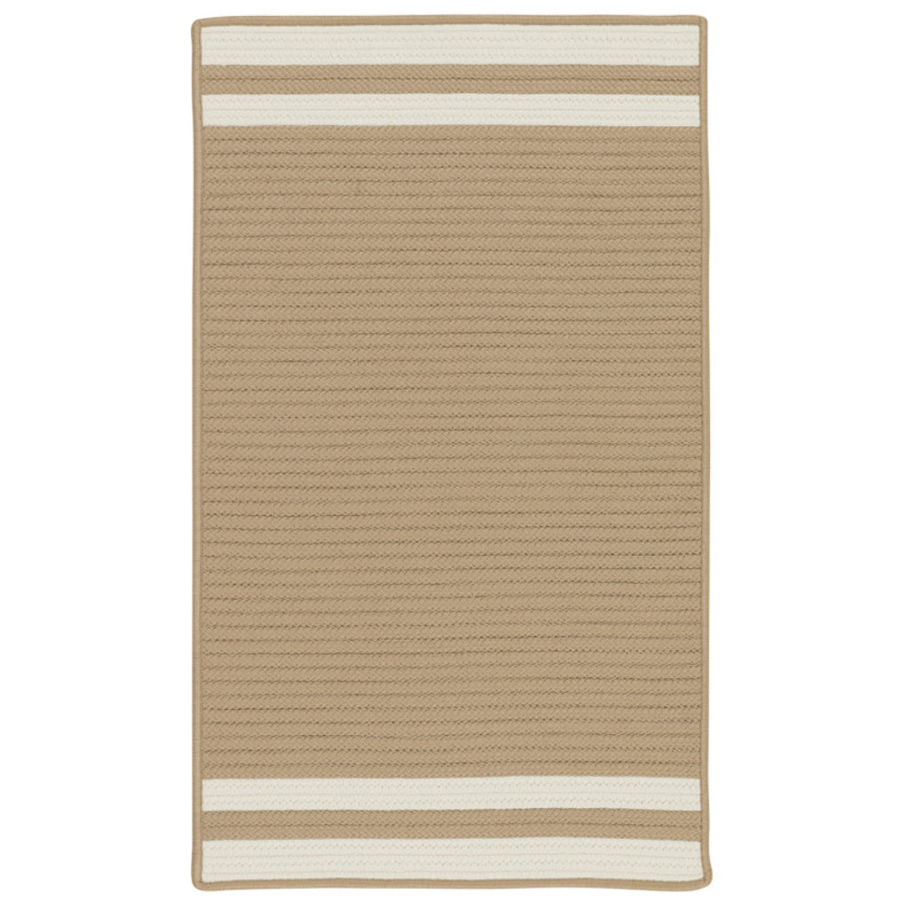 Colonial Mills Denali End Stripe Beige Indoor / Outdoor Rectangle Area Rug - Stain &amp; Fade Resistant Reversible Rug with Cream Stripes