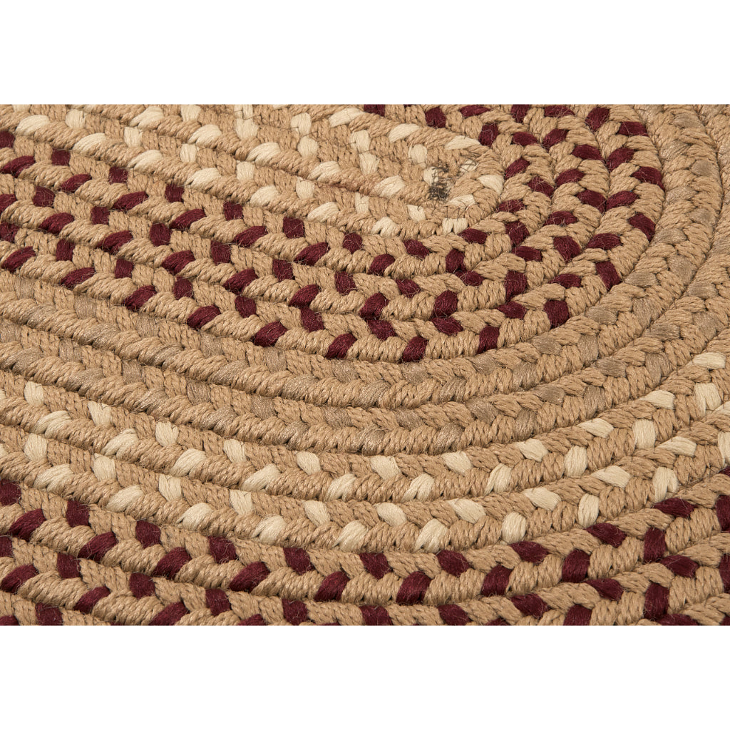 Colonial Mills Deerfield Multicolor Oval Indoor / Outdoor Area Rug - Stain &amp; Fade Resistant Handmade Rug with Beige Border