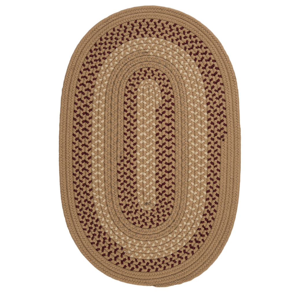 Colonial Mills Deerfield Multicolor Oval Indoor / Outdoor Area Rug - Stain &amp; Fade Resistant Handmade Rug with Beige Border