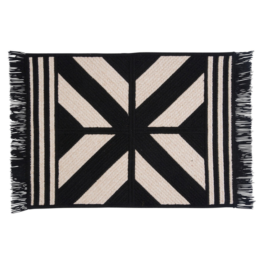 Colonial Mills Sedona Black Rectangle Indoor Reversible Area Rug - Soft Low Pile Handmade Rug with Fringe Edges