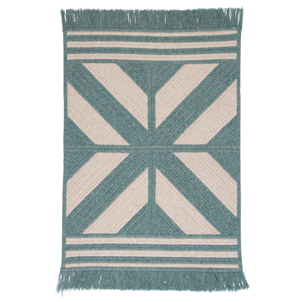 Colonial Mills Sedona Teal Rectangle Indoor Reversible Area Rug - Comfortable Low Pile Handmade Rug with Fringe Edges