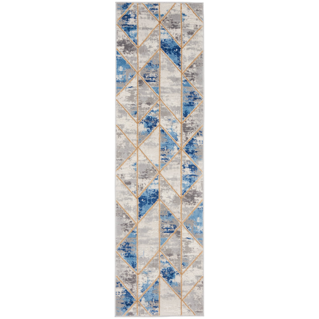 Nourison Home Elation ETN12 Multicolor Indoor Runner - Low Pile Runner with Geometric Pattern-