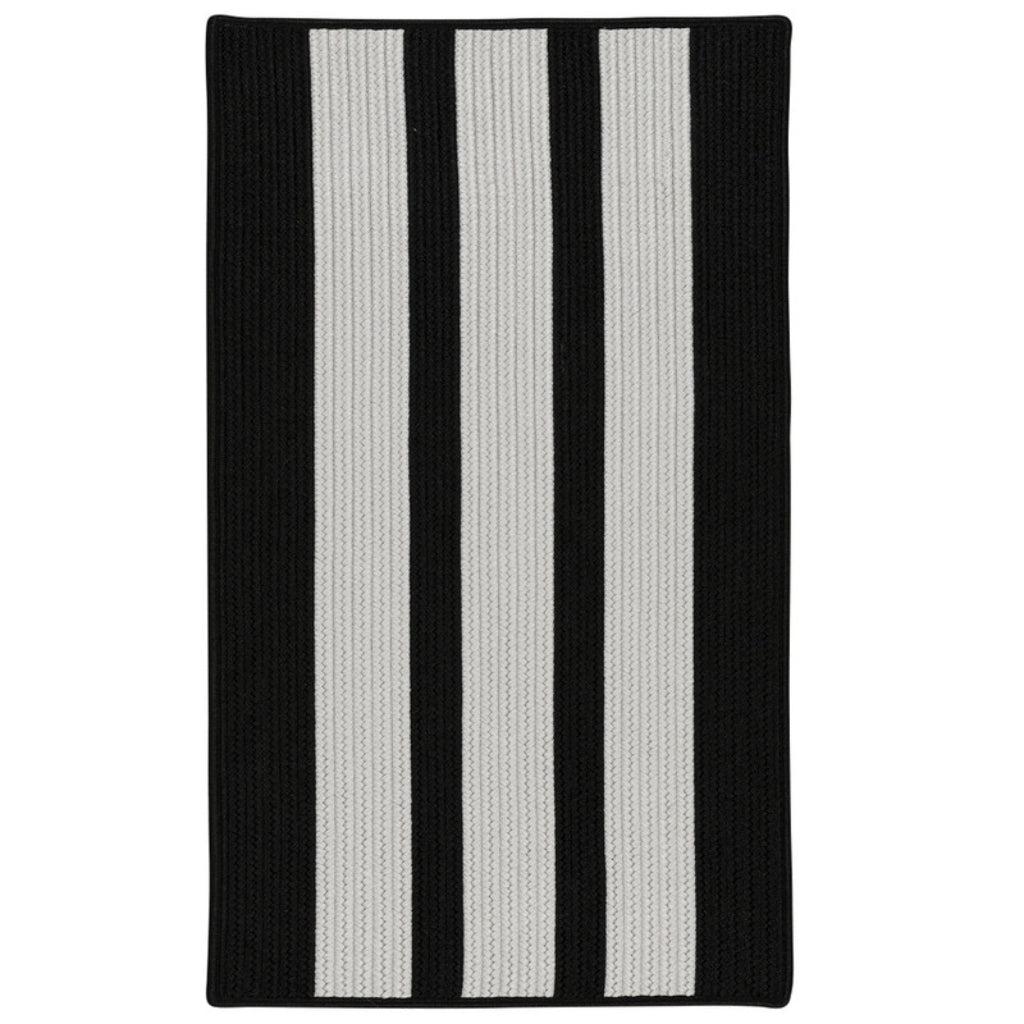 Colonial Mills Everglades Vertical Stripe Black Shadow Rectangle Area Rug - Stain &amp; Fade Resistant Indoor / Outdoor Rug