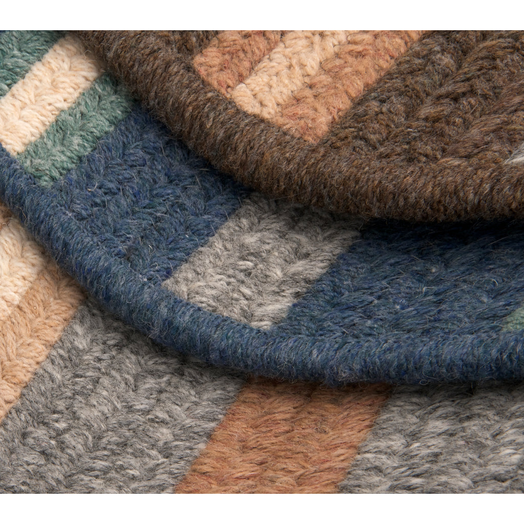 Colonial Mills Elmdale Multicolor Indoor Reversible Runner - Exquisite Braided Handmade Runner with Green &amp; Gray Stripes