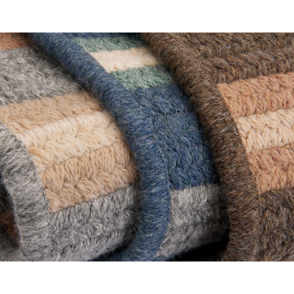 Colonial Mills Elmdale Multicolor Indoor Reversible Runner - Exquisite Braided Handmade Runner with Green &amp; Gray Stripes