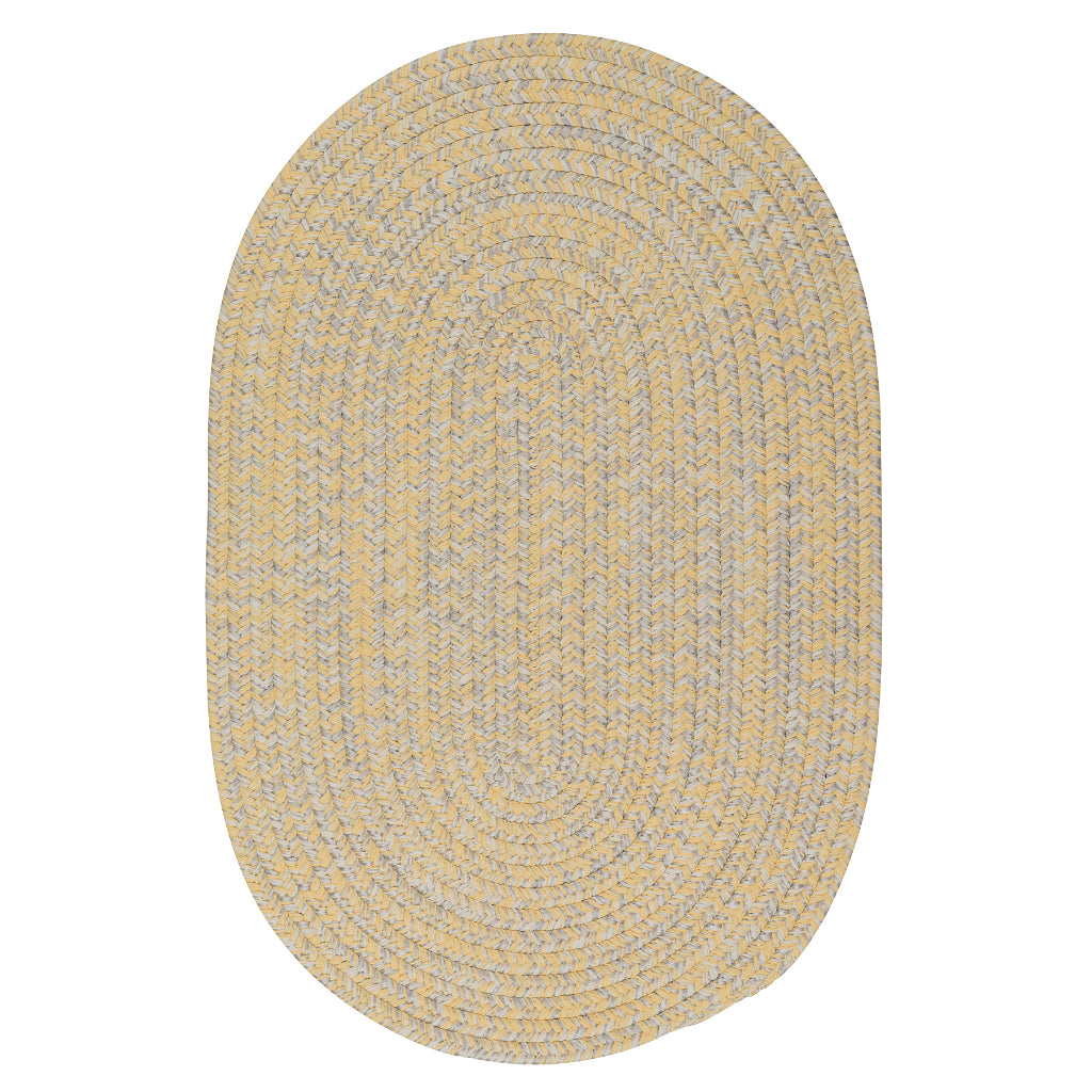 Colonial Mills Flibustier Bright Yellow Oval Area Rug - Stain &amp; Fade Resistant Indoor / Outdoor Low Pile Rug