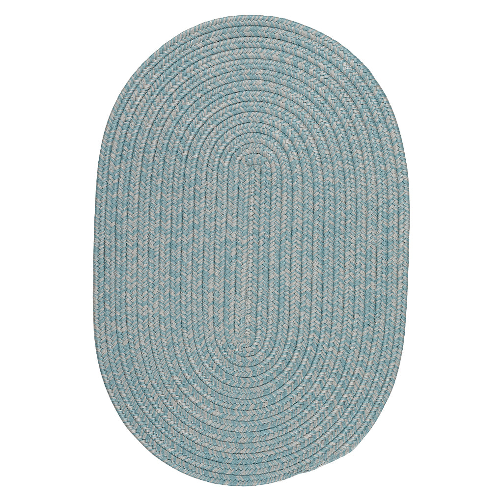 Colonial Mills Laffite Tweed Light Blue Oval Indoor / Outdoor Area Rug - Stain &amp; Fade Resistant Reversible Handmade Rug