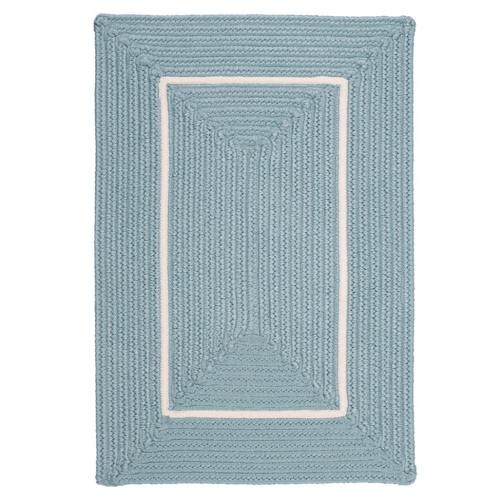 Colonial Mills Doodle Edge Light Blue Indoor / Outdoor Rectangle Area Rug - Vibrant Stain Fade &amp; Resistant Reversible Rug