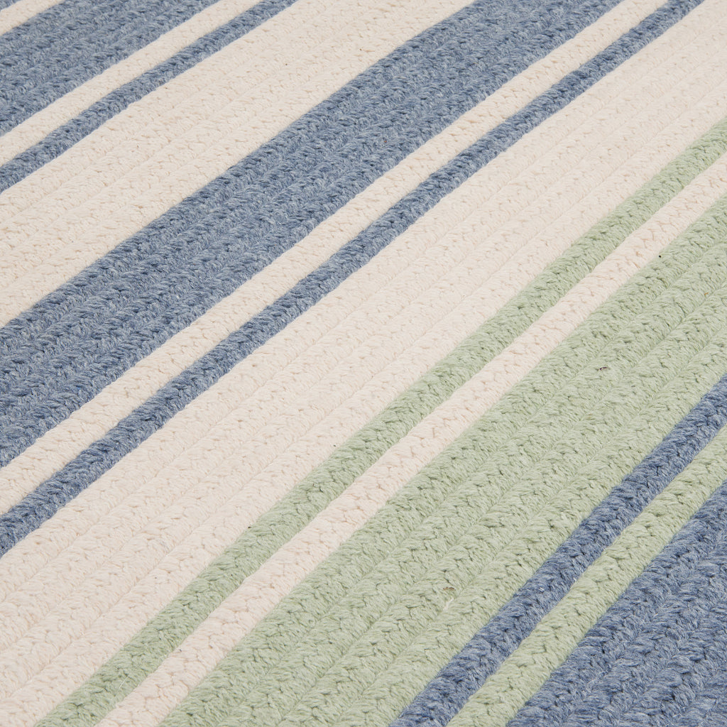 Colonial Mills Frazada Stripe Light Blue Mint Rectangle Indoor Area Rug - Trendy Reversible Kids Room Rug