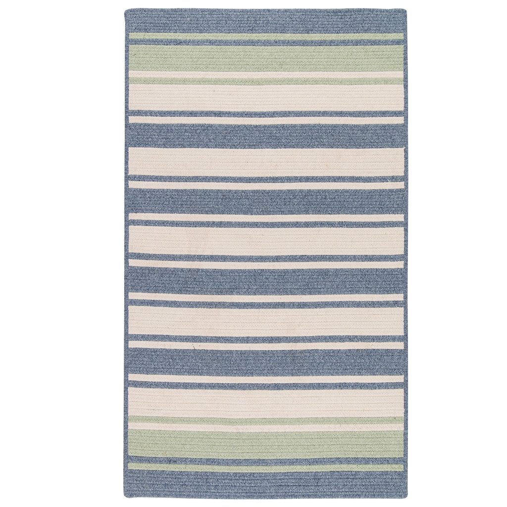 Colonial Mills Frazada Stripe Light Blue Mint Rectangle Indoor Area Rug - Trendy Reversible Kids Room Rug