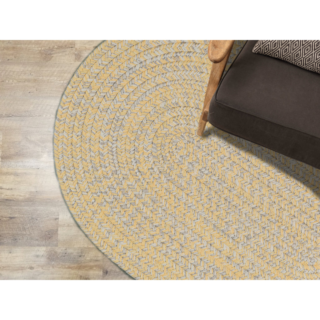 Colonial Mills Flibustier Bright Yellow Oval Area Rug - Stain &amp; Fade Resistant Indoor / Outdoor Low Pile Rug