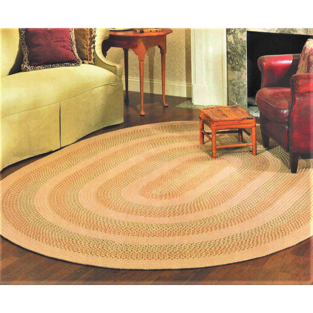 Colonial Mills Georgetown Multicolor Oval Indoor / Outdoor Area Rug - Stain and Fade Resistant Handmade Rug with Beige Border