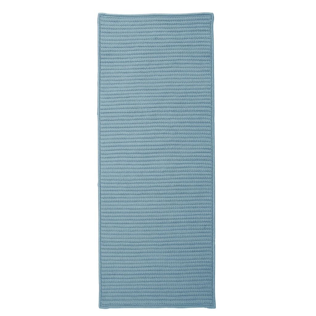 Colonial Mills Simply Home Solid Federal Blue Rectangle Indoor / Outdoor Runner - Stain &amp; Fade Resistant Reversible Handmade Rug