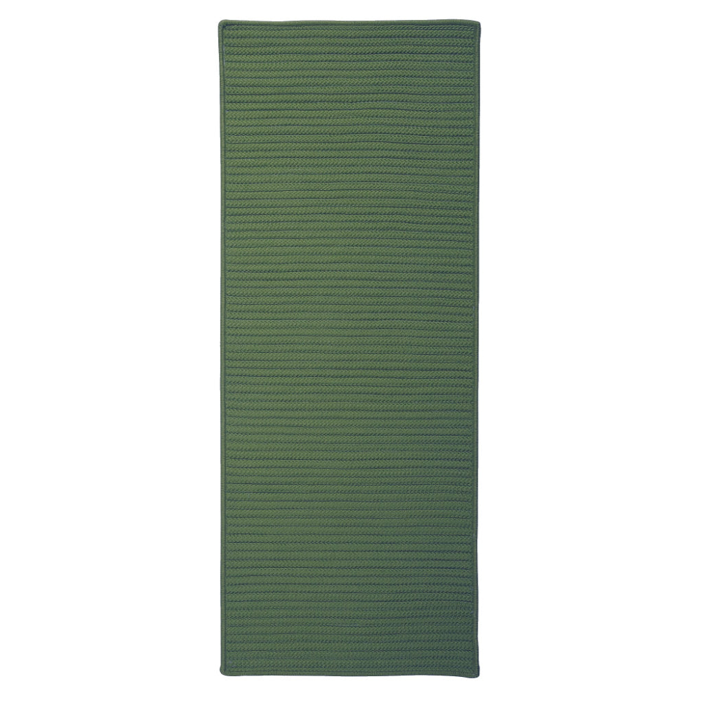 Colonial Mills Simply Home Solid Moss Green Rectangle Indoor / Outdoor Runner - Stain &amp; Fade Resistant Reversible Handmade Rug