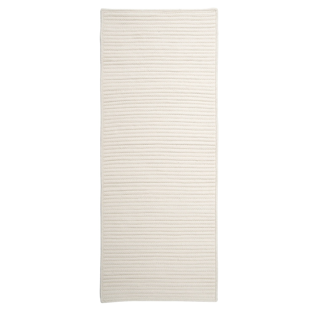 Colonial Mills Simply Home Solid White Rectangle Indoor / Outdoor Runner - Stain &amp; Fade Resistant Reversible Handmade Rug