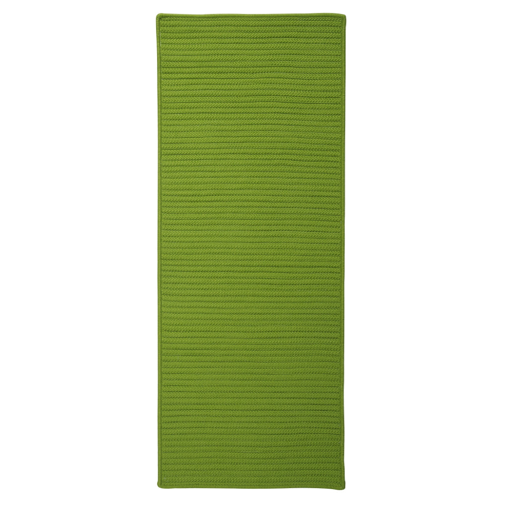 Colonial Mills Simply Home Solid Bright Green Rectangle Indoor / Outdoor Runner - Stain &amp; Fade Resistant Reversible Handmade Rug